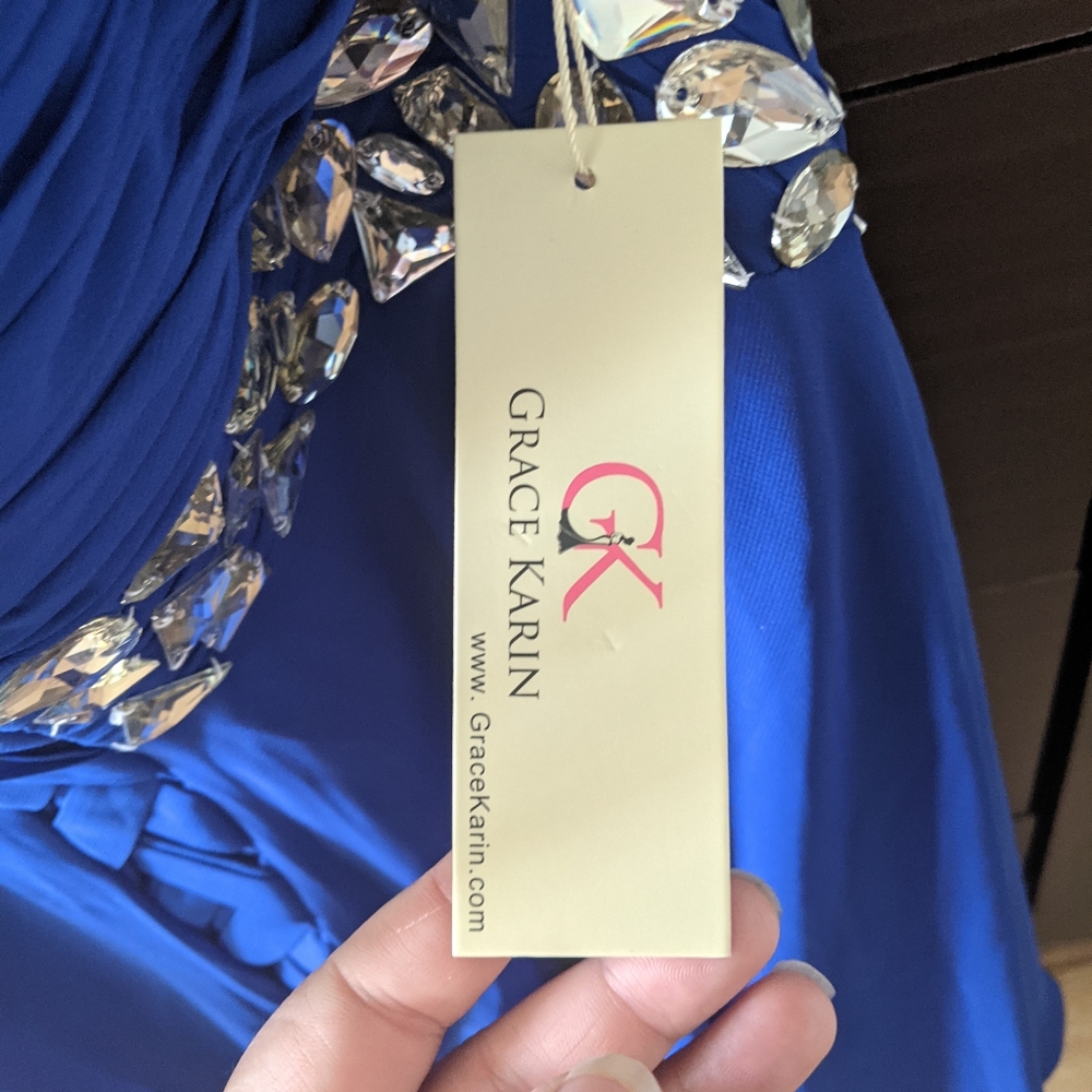 Grace Karin Blue Dress For Wedding, Cocktail, Prom - Picture 4 of 5